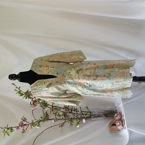 TORY BURCH MC KENNA MATALLIC FLORAL PRINT DRESS